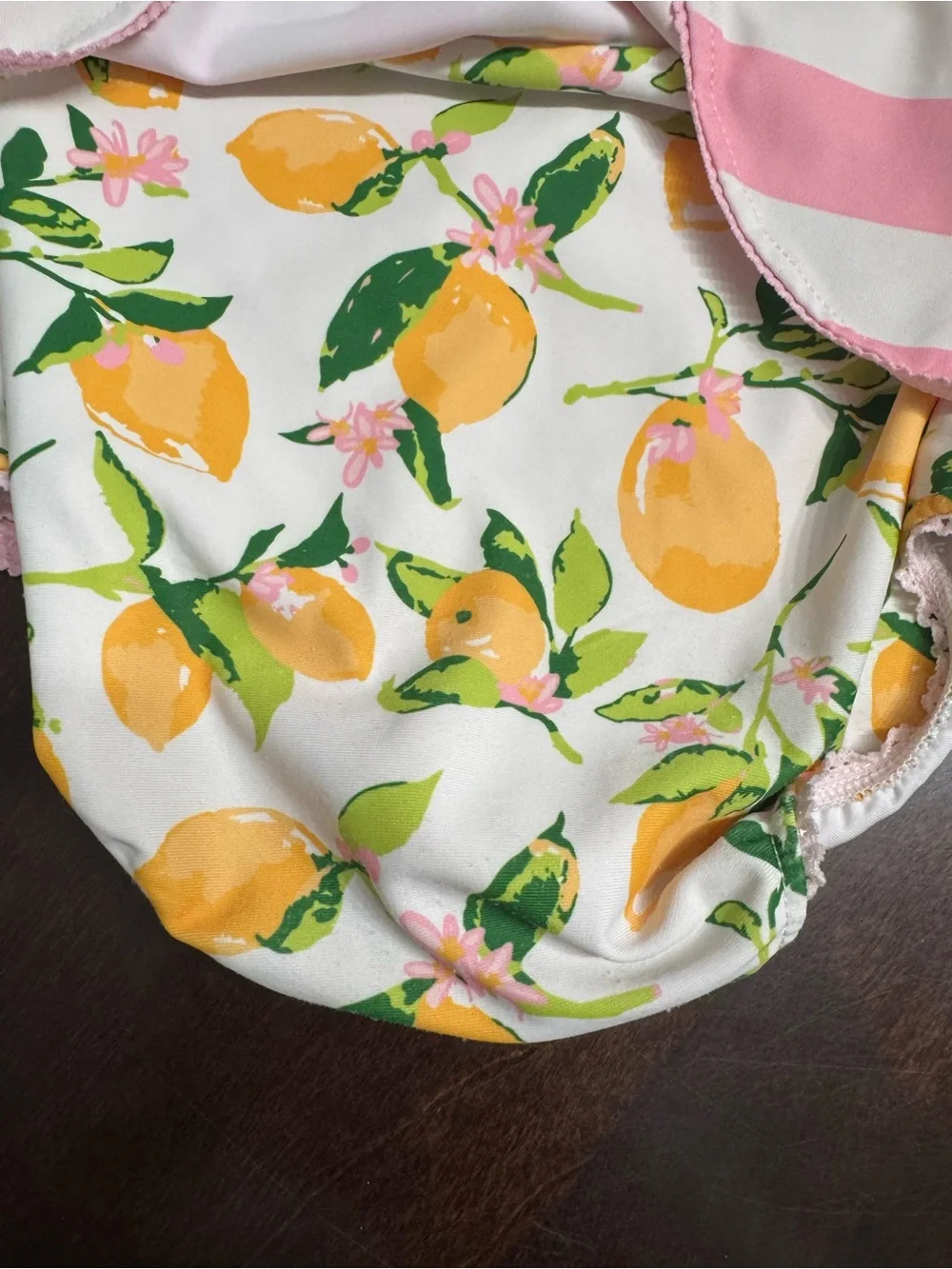 SweetHoney Pink & Yellow Lemon Print One-Piece Swim Dress